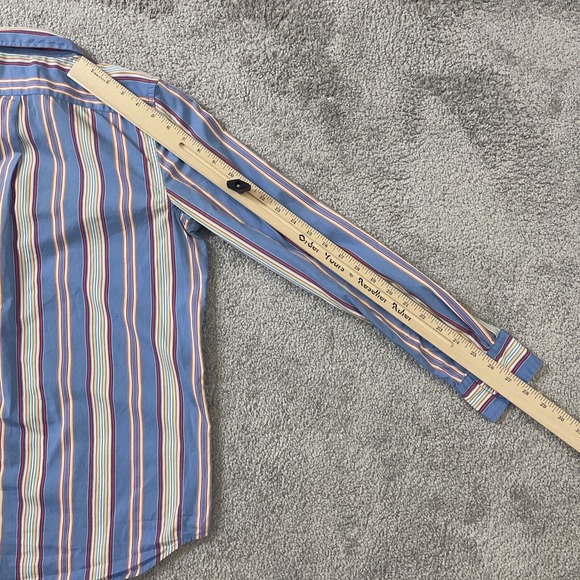 Lauren Ralph Lauren Button Down Shirt Womens Size 8 Classic Multicolor Stripes - Picture 9 of 10